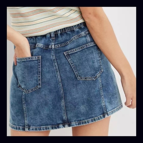 American Eagle Aerie Blue Denim Button Up Skirt NEW WITH TAGS - Picture 2 of 5